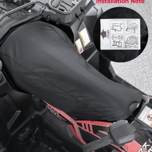 KEMIMOTO ATV Seat Cover Four Wheeler Seat Cover Water-Resistant Universal Compatible with Polaris Sportsman Fourtrax Can-Am Kawasaki Arctic Cat CFMOTO, Black