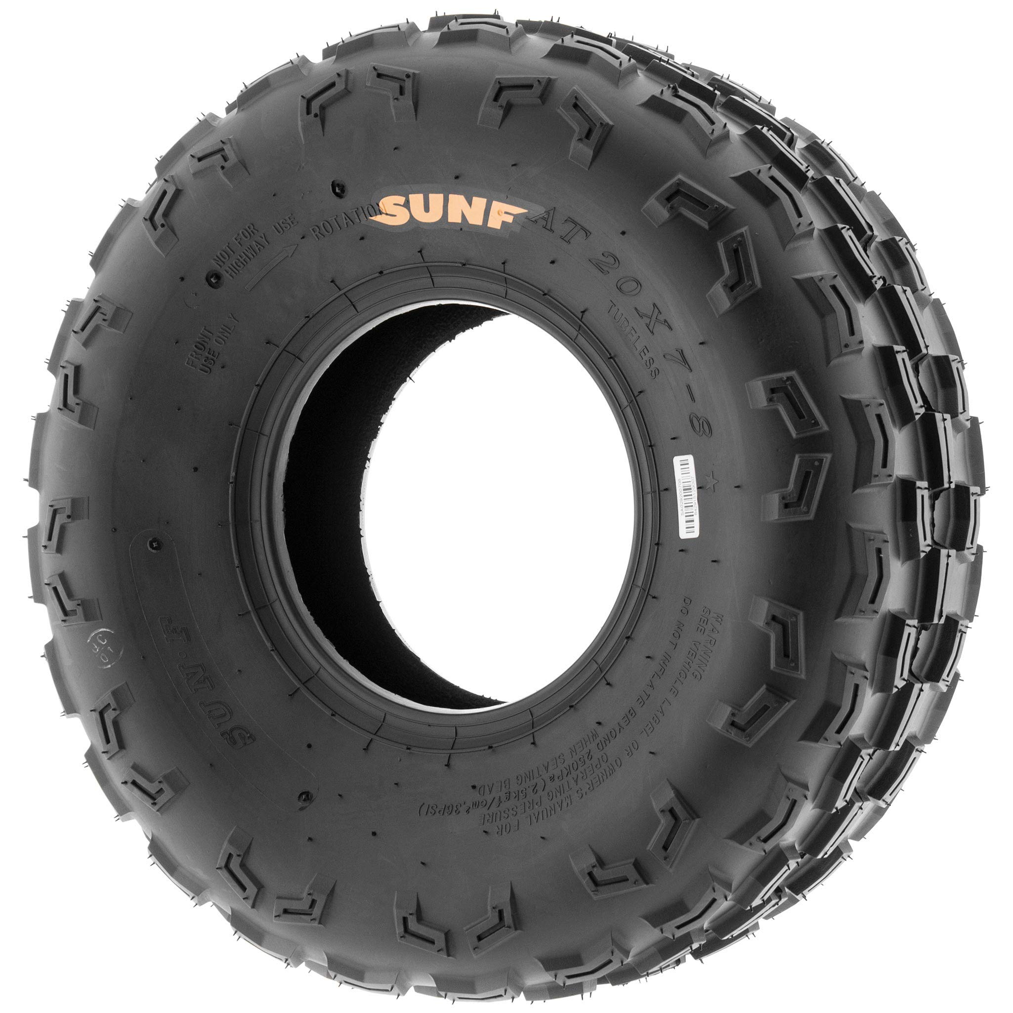 Pair of 2 SunF A029 ATV UTV 20x7-8 20x7x8 Track XC Knobby Tires, 6 PR, Tubeless