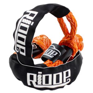 rioop 2 pcs soft shackle 1/2 inch x 24 inch synthetic soft shackle recovery kit 55000lbs breaking strength off road towing shackles for atv, suv, trucks,4x4(orange)