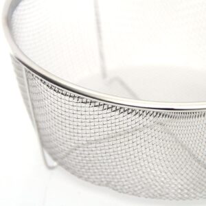 Stainless Steel Fry Basket, 12.6''/14.7'' Round Wire Mesh Fry Basket, French Chips Fry Serving Food Presentation Tableware with Folding Handles, Deep Fryer Accessories