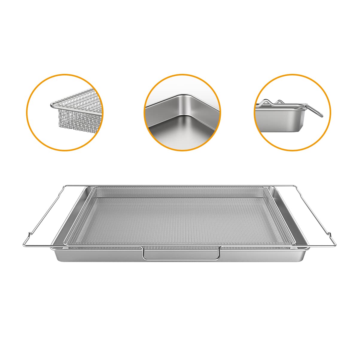 Air Fry Basket Air Fry Tray Replacement Part and Oven Rack for Chicken, French Fries, Onion Rings (NOT FIT LG Stove)