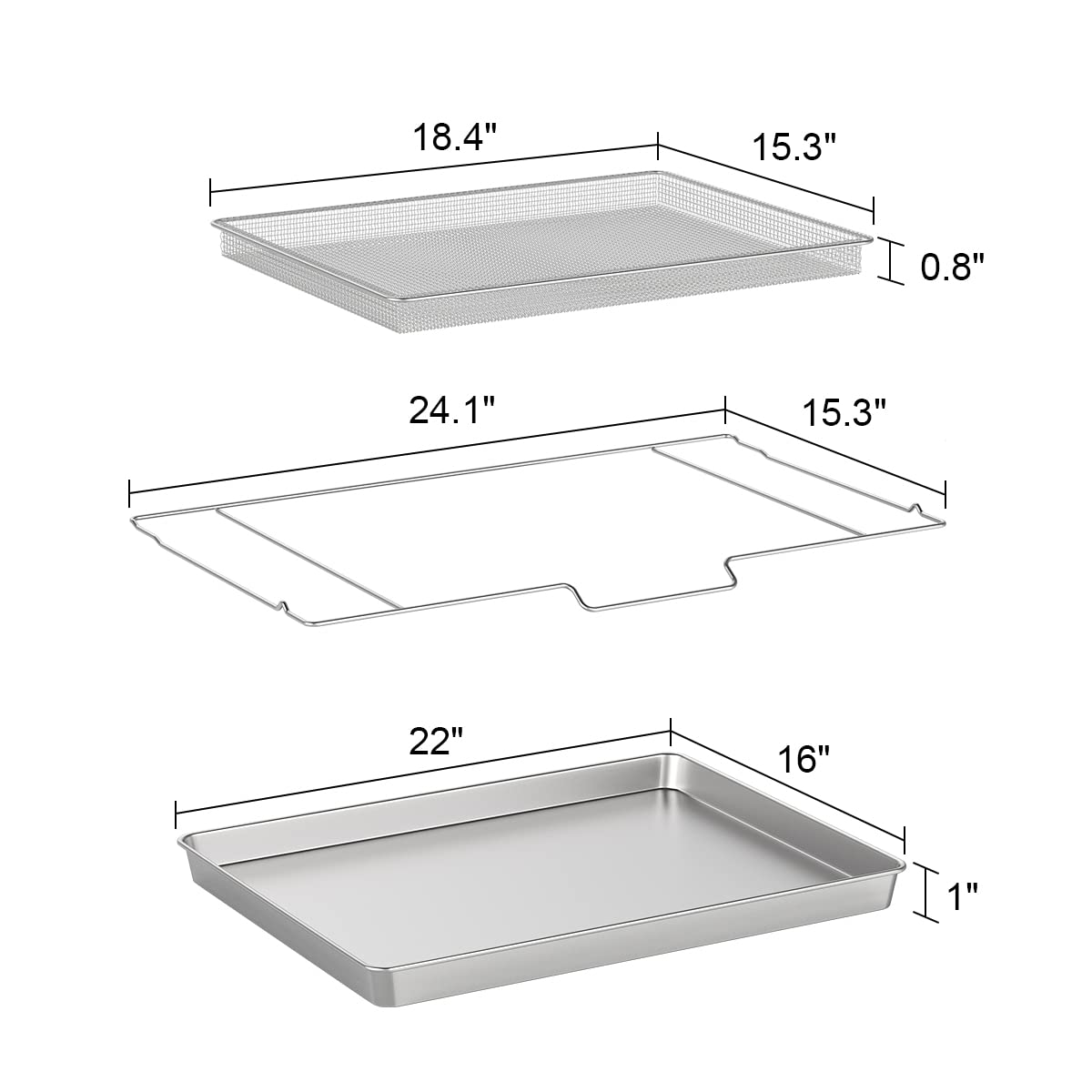 Air Fry Basket Air Fry Tray Replacement Part and Oven Rack for Chicken, French Fries, Onion Rings (NOT FIT LG Stove)