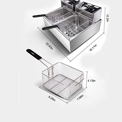 Deep Fryer with Basket, Fry Daddy, Fryers with Baskets, Countertop Stainless Steel, French Fries Fryer, for Commercial Restaurant, Fast Food Restaurant (6L)