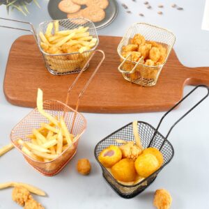 WINHONW 8pcs Mini Square Fry Basket French Fries Basket 4.1x3.3x2.6Inches, Table Serving fryer Baskets Mini Fryer Serving Food Presentation Basket Kitchen