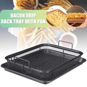 DODY Oven Crisper Tray, -Pieces Nonstick Oven Air Fryer Pan/Tray and Mesh Basket Set - Ideal for French Fry - Frozen Food, Baking Sheet without Oil