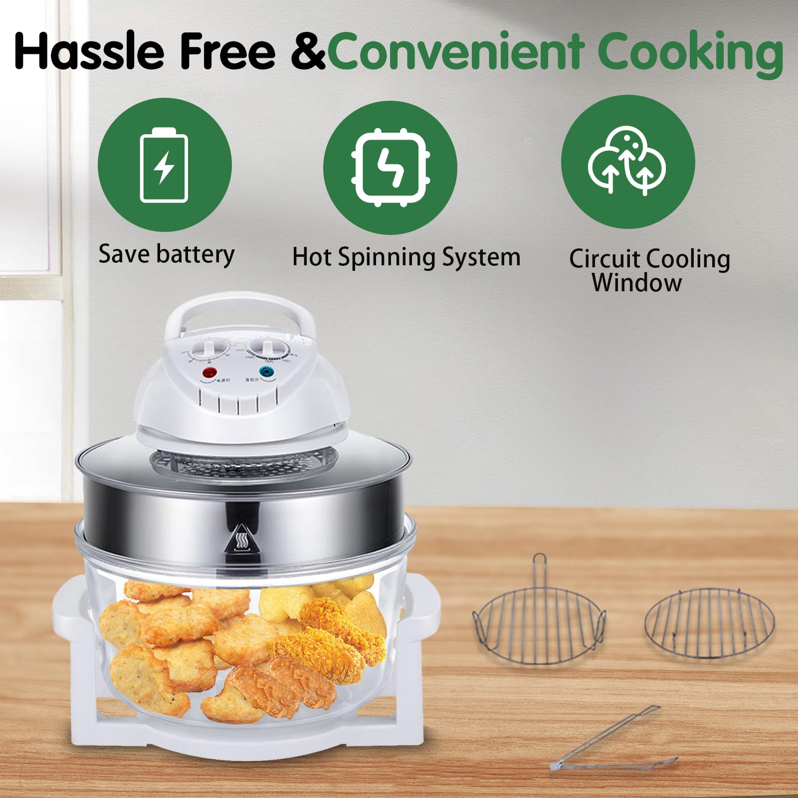17L Air Fryer By Gagalayong, Turbo Portable Air Fryer, Infrared Convection, Electric Large Halogen Oven Countertop,Cooking 360°Heating Prepare Quick Healthy Meals, French Fries Oven Roaster