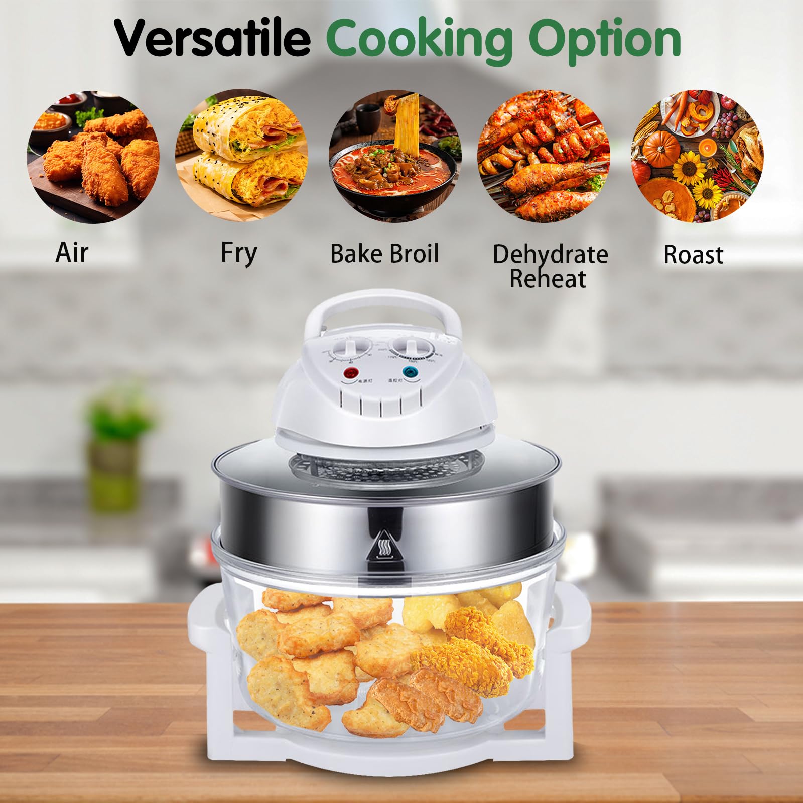 17L Air Fryer By Gagalayong, Turbo Portable Air Fryer, Infrared Convection, Electric Large Halogen Oven Countertop,Cooking 360°Heating Prepare Quick Healthy Meals, French Fries Oven Roaster