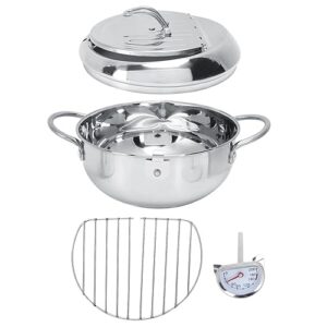 Japanese Deep Fryer Pot, Detachable Multifunctional 28cm Japanese Tempura Deep Fryer Pot 201 Stainless Steel for French Fries