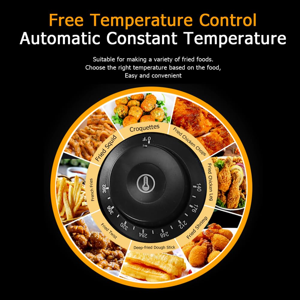 Dual Tank Electric Deep Fryer Stainless Steel Construction Accurate Thermostats Ideal for French Fries, Fried Chicken, and More 110V Voltage 4 Feet Stability Safe Operation 12L Capacity 5000W Power