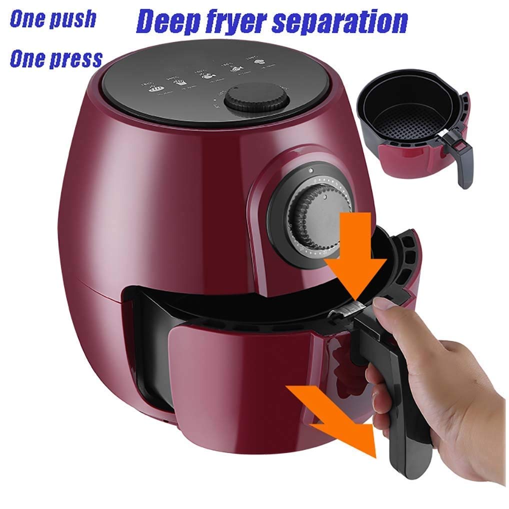 Multifunction Oil Free Air Fryer Oil Free French Fries 1350W Air Fryer Oven 5 Control Panel Menus 30 Minute Timer Fully Adjustable Temperature Control Red Every Family