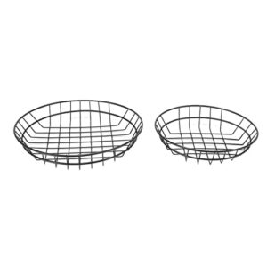 2pcs Fry Basket with Handle Grip,Stainless Steel French Fries Filter Net,Food Fryer Basket,Heavy Duty Frame French Chip Fry Basket for Snack Bar Restaurant(Round 20cm 25cm)