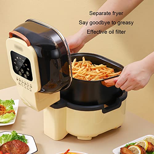 ELEdvb Air Fryer Household Multifunctional Fryer 6L Large Capacity air Fryer air Fryer Oil-Free French Fries Maker (Yellow 30 * 31 * 26cm) (Yellow 30 * 31 * 26cm) (Yellow 30 * 31 * 26cm)