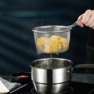 french fries basket Stainless Steel Multifunction Pot With Lid Deep Fryer With Basket Steamer French Fries Soup Noodle Induction Cooker Gas fried food basket