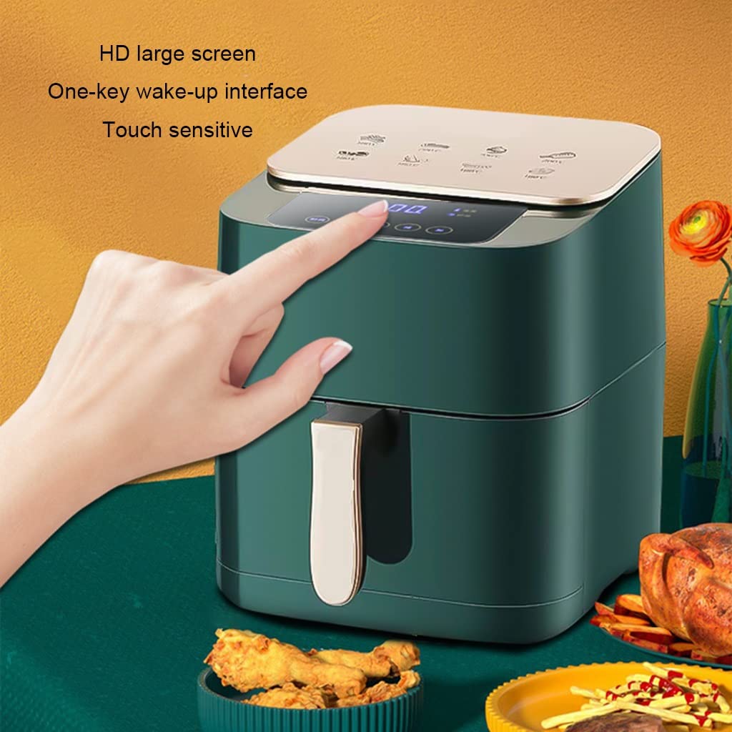 ELEdvb Home Air Fryer Large Capacity Oven Smart Fryer Fully Automatic Electric French Fry Maker Multifunctional Fryer (Green 26.5 * 32 * 31.5cm) (Green 26.5 * 32 * 31.5cm) (Green 26.5 * 32 * 31.5cm)