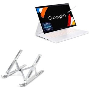 BoxWave Stand and Mount Compatible with Acer ConceptD 7 Ezel (CC715-72G) (Stand and Mount Compact QuickSwitch Laptop Stand, Portable, Multi Angle Viewing Stand - Metallic Silver