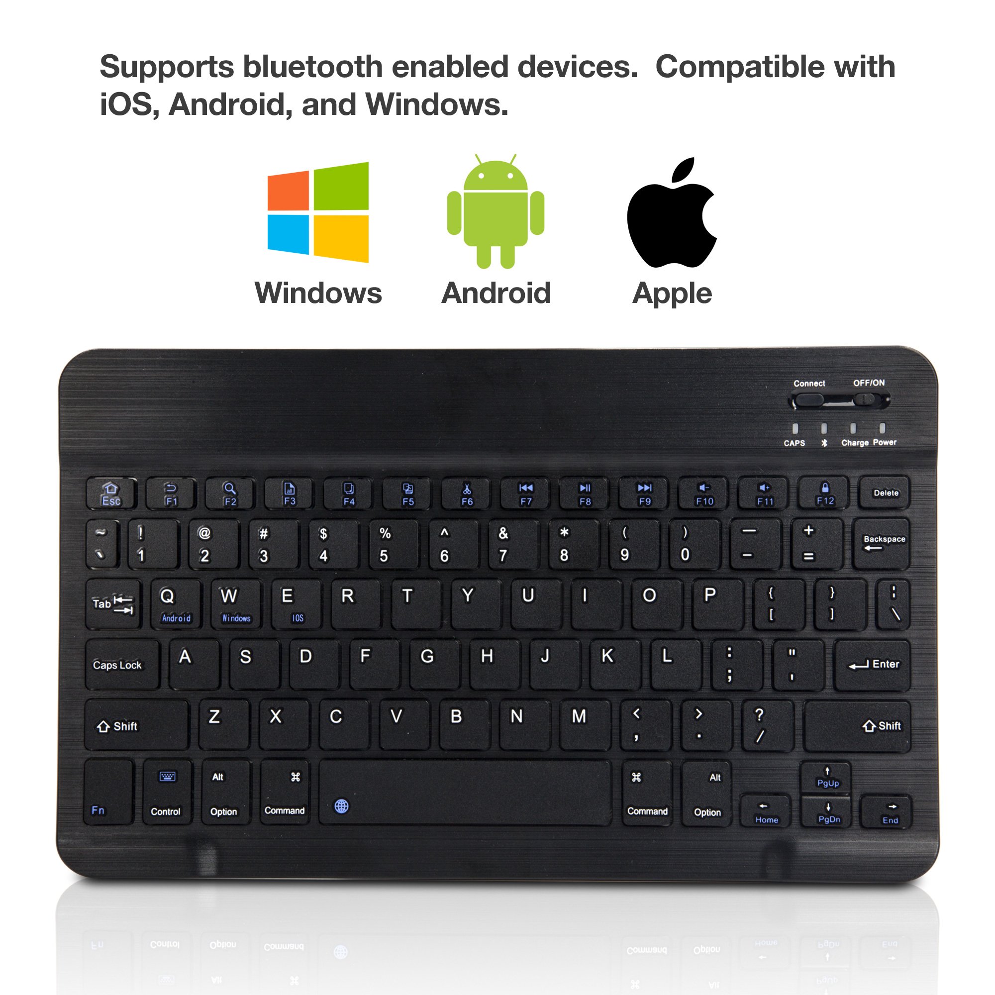 BoxWave Keyboard Compatible with Acer ConceptD 7 Ezel CC715-71-7163 (15.6 in) - SlimKeys Bluetooth Keyboard, Portable Keyboard with Integrated Commands - Jet Black