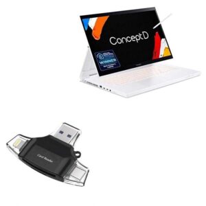 BoxWave Smart Gadget Compatible with Acer ConceptD 7 Ezel (CC715-72G) - AllReader SD Card Reader, microSD Card Reader SD Compact USB for Acer ConceptD 7 Ezel (CC715-72G) - Jet Black