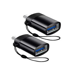 BoxWave Cable Compatible with Acer ConceptD 7 Ezel CC715-71-7163 (15.6 in) - USB-C to A PortChanger (2-Pack), USB Type-C OTG USB Portable Keychain - Slate Black