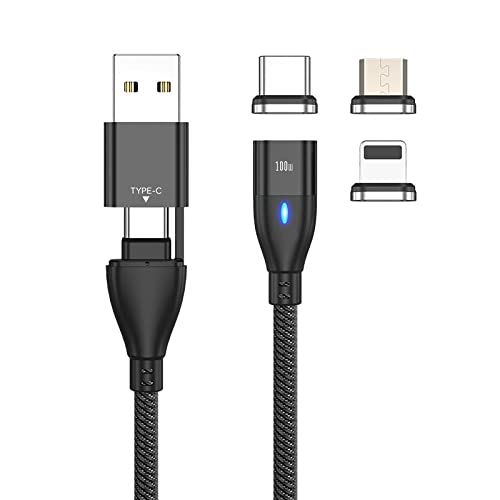 BoxWave Cable Compatible with Acer ConceptD 7 Ezel CC715-71-7163 (15.6 in) - MagnetoSnap PD AllCharge Cable (100W), Magnet PD 100W Charging Cable USB Type-C Micro USB - Jet Black