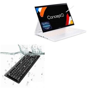 boxwave keyboard compatible with acer conceptd 7 ezel (cc715-72g) (keyboard aquaproof usb keyboard, washable waterproof water resistant usb keyboard - jet black