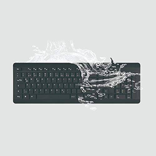 BoxWave Keyboard Compatible with Acer ConceptD 7 Ezel (CC715-72G) (Keyboard AquaProof USB Keyboard, Washable Waterproof Water Resistant USB Keyboard - Jet Black