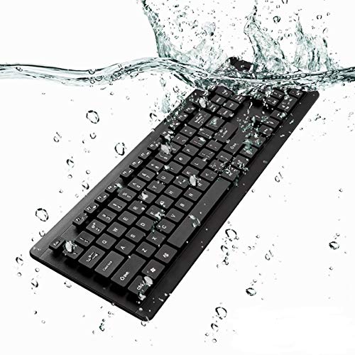 BoxWave Keyboard Compatible with Acer ConceptD 7 Ezel (CC715-72G) (Keyboard AquaProof USB Keyboard, Washable Waterproof Water Resistant USB Keyboard - Jet Black