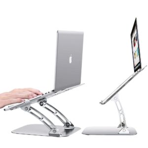 BoxWave Stand and Mount Compatible with Acer ConceptD 7 Ezel (CC715-71) - Executive VersaView Laptop Stand, Ergonomic Adjustable Metallic Laptop Stand - Metallic Silver