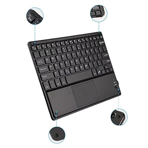 BoxWave Keyboard Compatible with Acer ConceptD 7 Ezel CC715-71-7163 (15.6 in) - SlimKeys Bluetooth Keyboard with Trackpad, Portable Keyboard with Trackpad - Jet Black