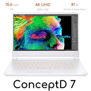 ConceptD 7 CN715-71-71TE Creator Laptop, Intel i7-9750H, NVIDIA GeForce RTX 2060, RTX Studio, 15.6" 4K Ultra HD IPS, 100% Adobe RGB Color Gamut, Pantone Validated, Delta E<2, 16GB DDR4, 1TB NVMe SSD