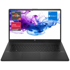 HP Essential 17 Laptop, 17.3" FHD Display, AMD Ryzen 7 7730U, 16GB RAM, 1TB SSD, Webcam, HDMI, Wi-Fi 6, Windows 11 Home, Black