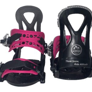 ALTITUDE Girls JR Ripper Snowboard BINDINGS 4x4 Burton 3D & EST (Sizes 2-6) Black/Grey/Pink