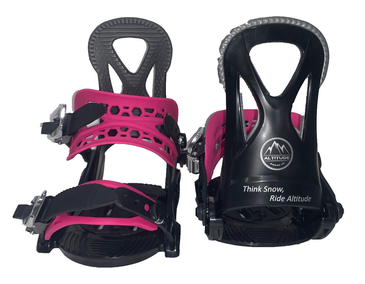 ALTITUDE Girls JR Ripper Snowboard BINDINGS 4x4 Burton 3D & EST (Sizes 2-6) Black/Grey/Pink