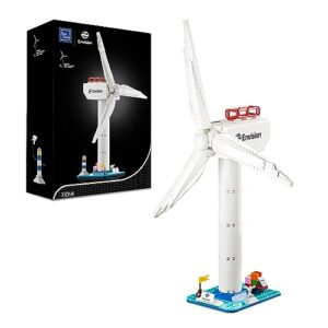 brickkk pantasy windmill wind power building bricks set, creator expert envision wind turbine stem building kit,creative home décor or office, great gift idea for adults and teens