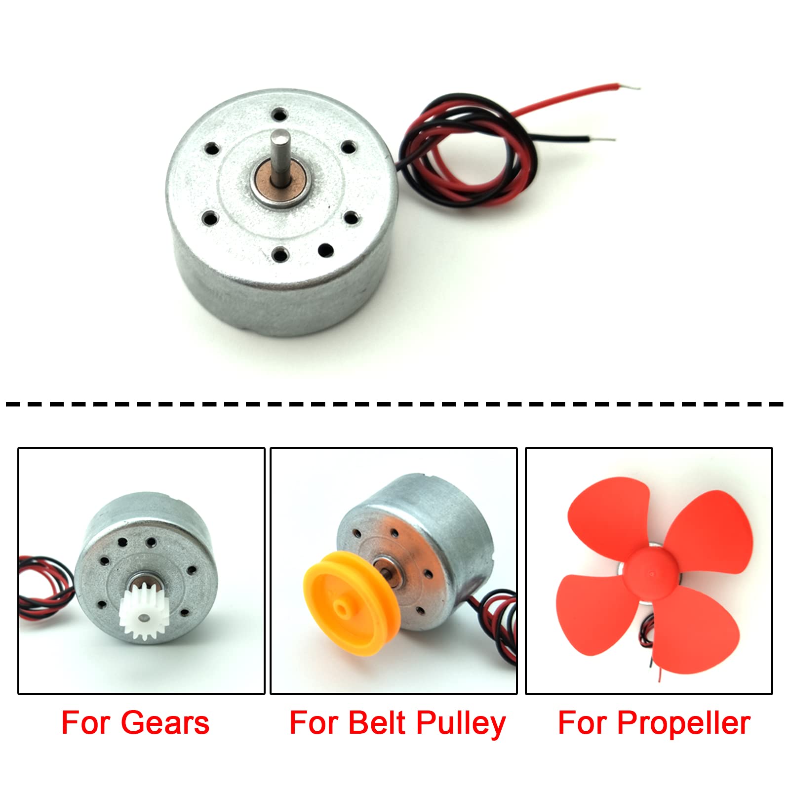 EUDAX 6 Set Mini Generator Motors 3V-12V DC Motor Electric Motor with Propellers Fan Leaf for DIY Electronic Toys Wind Turbine Hand Cranked Power Model School Project Educational Physics Experiment