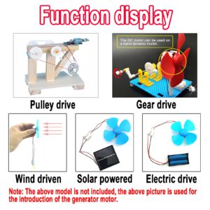 EUDAX 6 Set Mini Generator Motors 3V-12V DC Motor Electric Motor with Propellers Fan Leaf for DIY Electronic Toys Wind Turbine Hand Cranked Power Model School Project Educational Physics Experiment