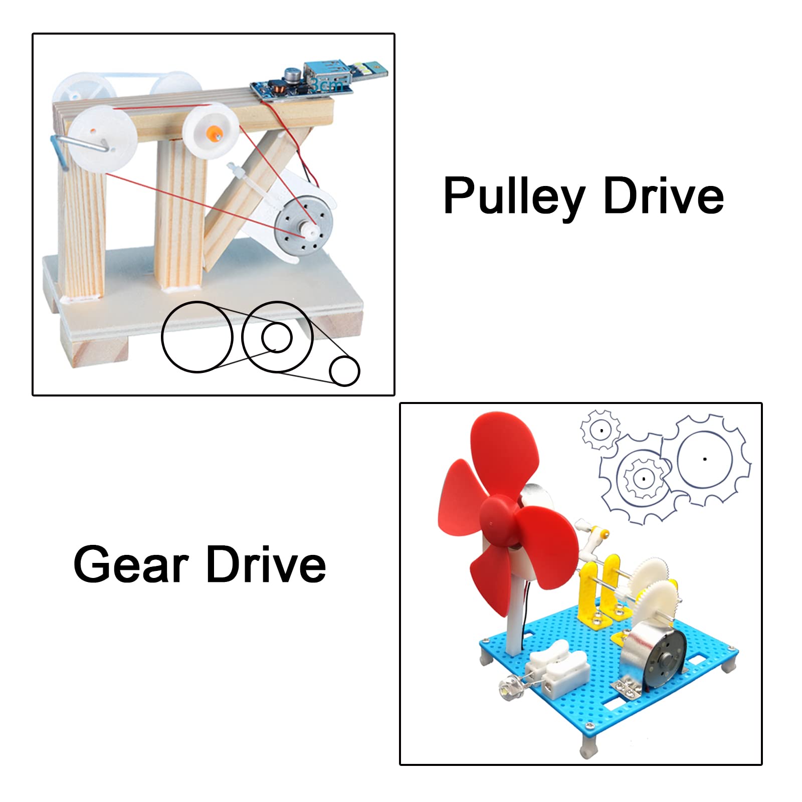 EUDAX 6 Set Mini Generator Motors 3V-12V DC Motor Electric Motor with Propellers Fan Leaf for DIY Electronic Toys Wind Turbine Hand Cranked Power Model School Project Educational Physics Experiment