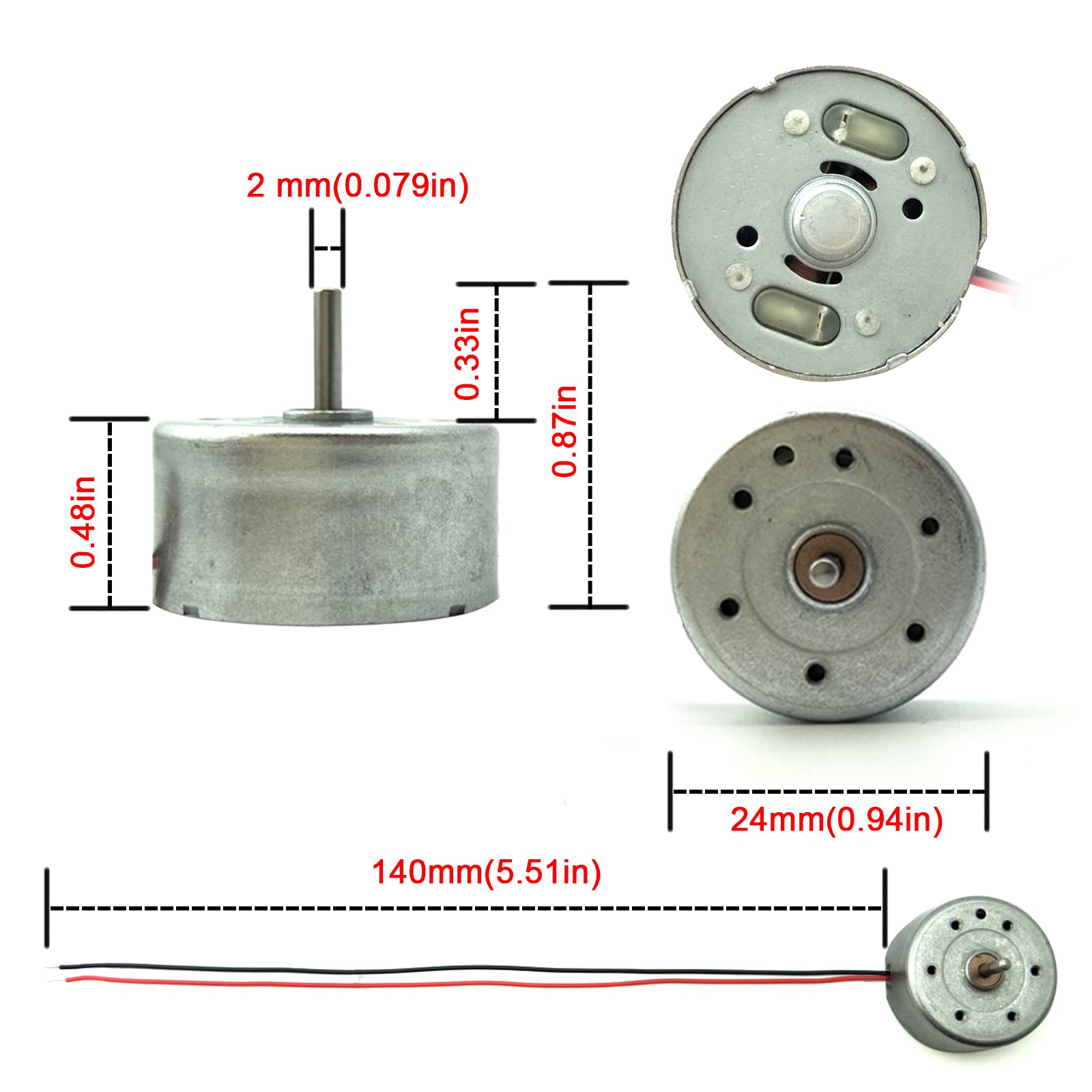 EUDAX 6 Set Mini Generator Motors 3V-12V DC Motor Electric Motor with Propellers Fan Leaf for DIY Electronic Toys Wind Turbine Hand Cranked Power Model School Project Educational Physics Experiment