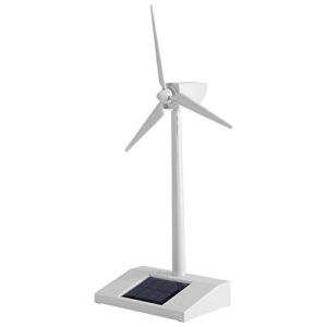 MAVIS LAVEN Solar Powered Wind Mill Model, Desktop Wind Turbine Toy, Science Teaching Tool for Children, Home Decor Ornament Windmill