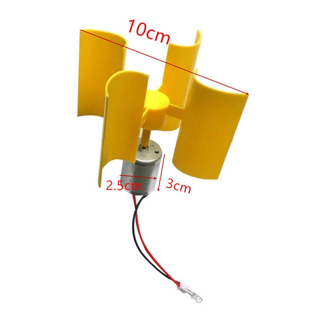 Mini Vertical Axis Type Wind Turbine Generator Model for Teaching Physical Power Generation Principle and DIY Science Education Experiment 2PCS