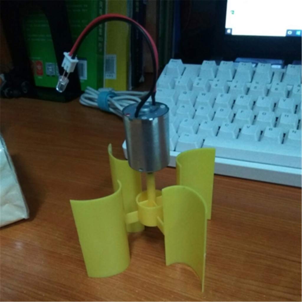 Mini Vertical Axis Type Wind Turbine Generator Model for Teaching Physical Power Generation Principle and DIY Science Education Experiment 2PCS