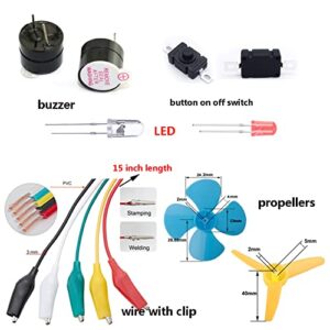 Delinx Fun Physics Science Experiment Kit: Windmill Generator,Hand-cranked Generator,Solar Power Generator, Basic Electric Circuit Learning,DIY Educational STEM Project for Kids & Teens,Girls & Boys