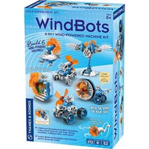 thames & kosmos windbots 6-in-1 engineering stem kit | build 6 wind-powered bots, no batteries/electricity required | explore wind technology, gear ratios & more | full-color manual & experiment guide