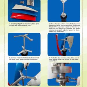 Low RPM 3000W/5000W 12V 24V 48V Vertical Axis Wind Turbine Generator, Portable Wind Generator Kit with Controller for Factory, Terraces, Cabins, Mobile Homes,3000W-24V