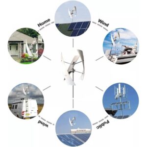 Low RPM 3000W/5000W 12V 24V 48V Vertical Axis Wind Turbine Generator, Portable Wind Generator Kit with Controller for Factory, Terraces, Cabins, Mobile Homes,3000W-24V