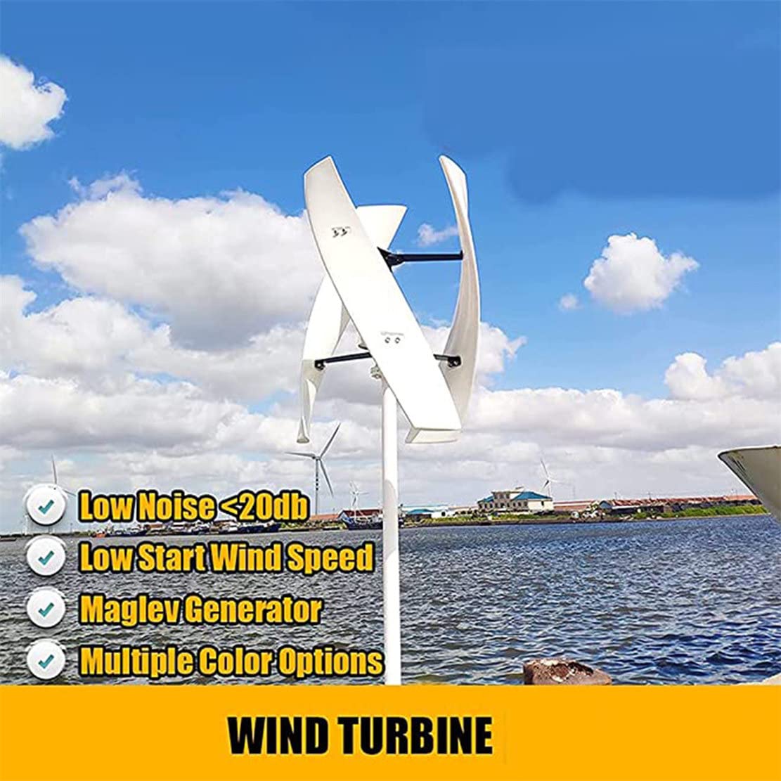 Low RPM 3000W/5000W 12V 24V 48V Vertical Axis Wind Turbine Generator, Portable Wind Generator Kit with Controller for Factory, Terraces, Cabins, Mobile Homes,3000W-24V