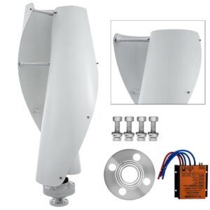 Vertical Wind Power Turbine Generator, 12V Helix Maglev Axis Vertical Wind Power Turbine Generator, 400W Portable Vertical Helix Wind Power for Boats, Gazebos, Cabins, Mobile Homes white