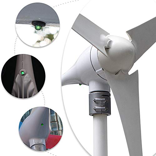 Marsrock Small Wind Turbine Generator AC 24Volt 400W Economy Windmill with MPPT Controller for Wind Solar Hybrid System 2m/s Start Wind Speed 3 Blades(400Watt 24Volt)