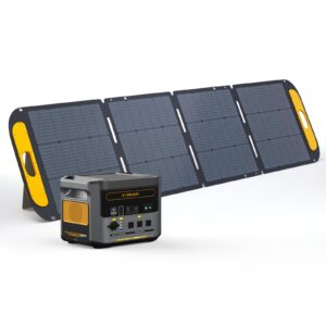 vtoman solar generator 1500w (3000w peak) with 220w solar panel included, 1548wh lifepo4 power station with 1500w ac outlets, 100w usb ports, 12v dc, for home electric backup & rv/van camping