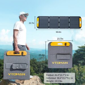 VTOMAN Solar Generator 1500W (3000W Peak) with 220W Solar Panel Included, 1548Wh LiFePO4 Power Station with 1500W AC Outlets, 100W USB Ports, 12V DC, for Home Electric Backup & RV/Van Camping