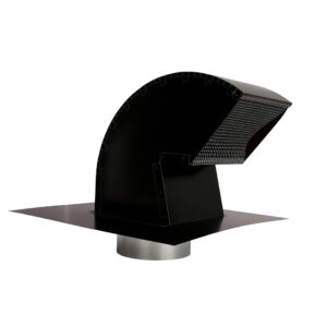 goose neck painted exhaust roof vent with extension (4 inch, black)